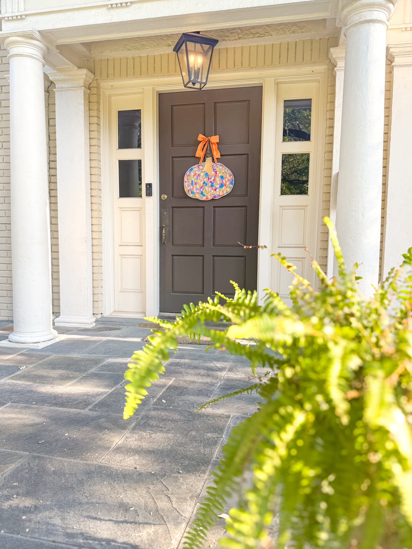 Confetti Pumpkin Door Sign