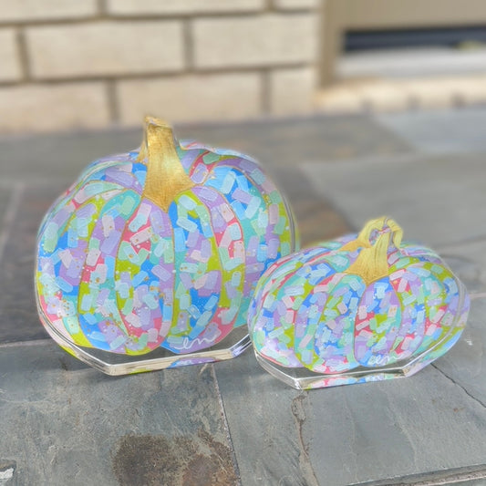 Confetti Pumpkin Acrylic Block (Pastel)