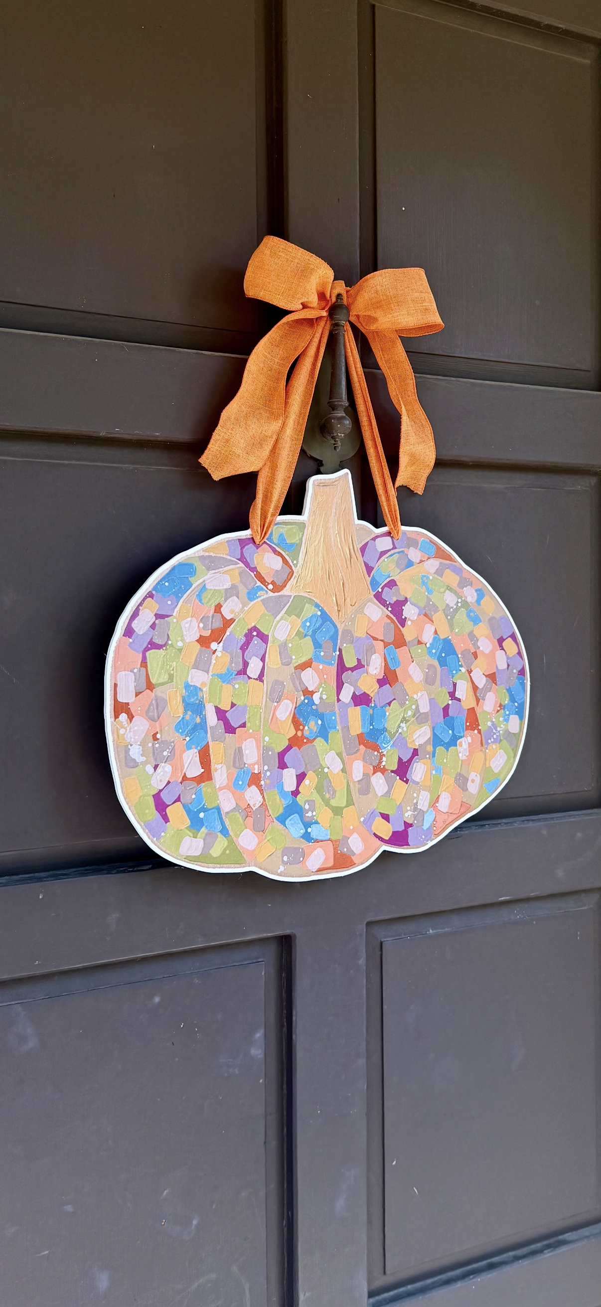 Confetti Pumpkin Door Sign