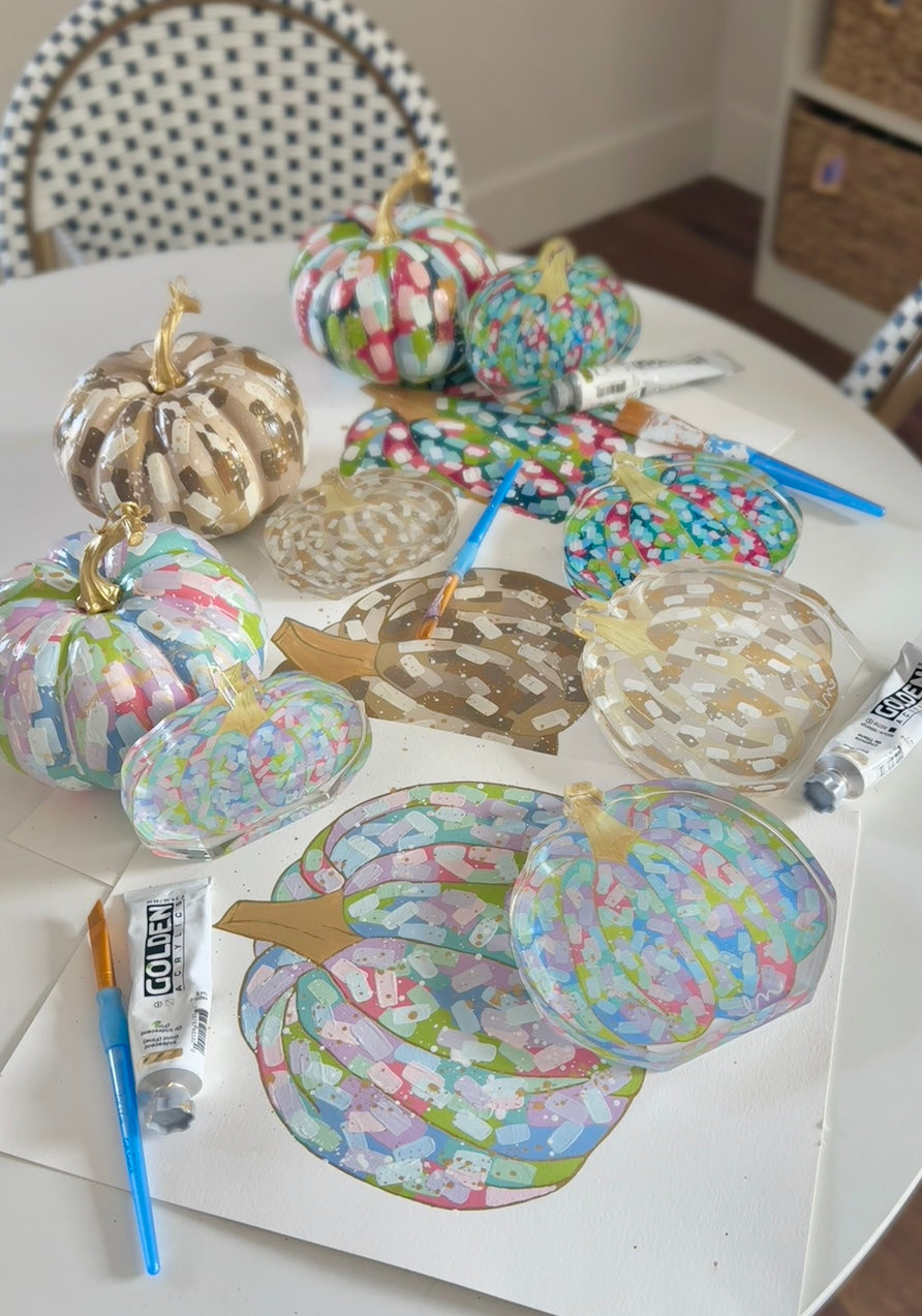 Confetti Pumpkin Acrylic Block (Neutral)