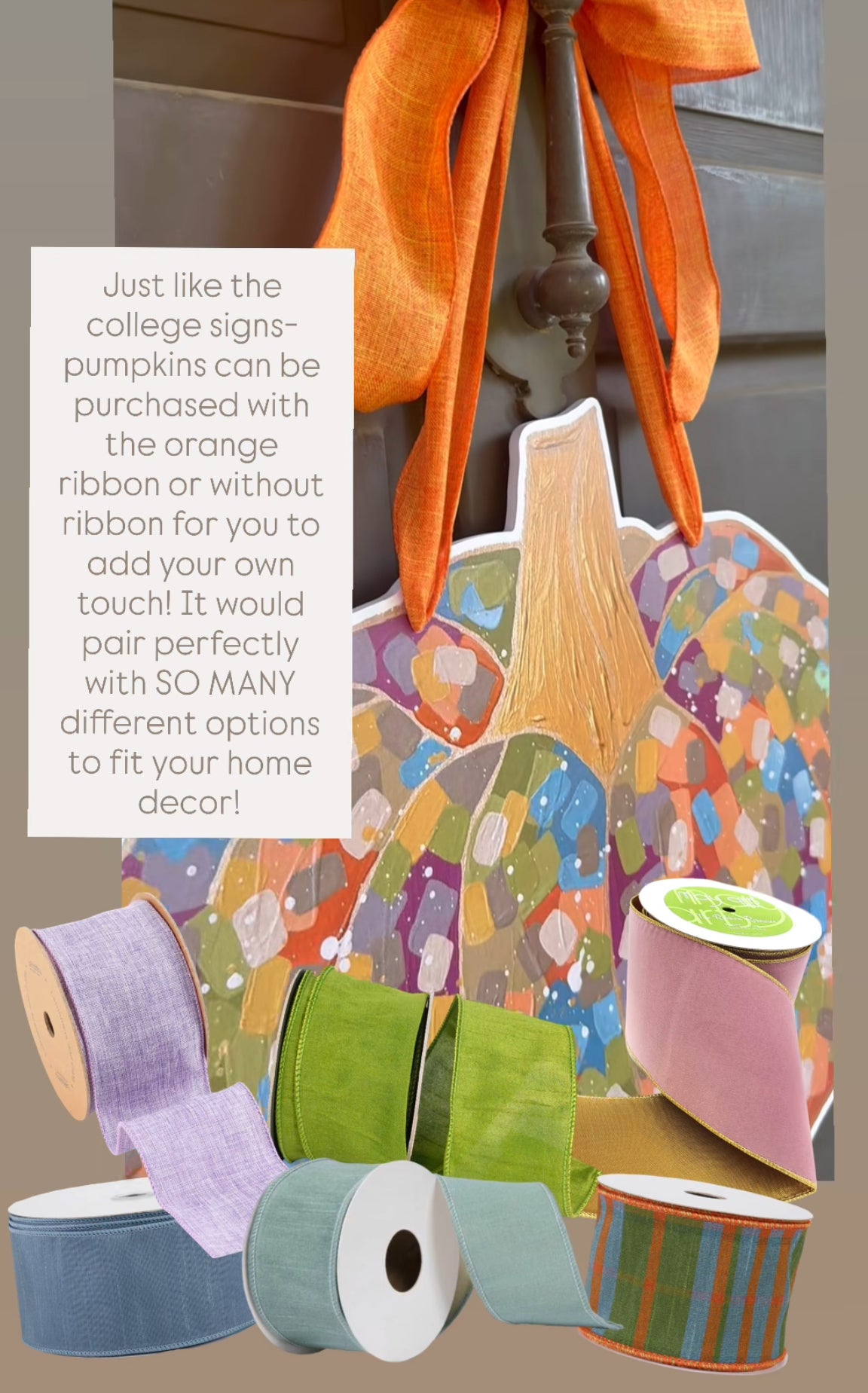 Confetti Pumpkin Door Sign
