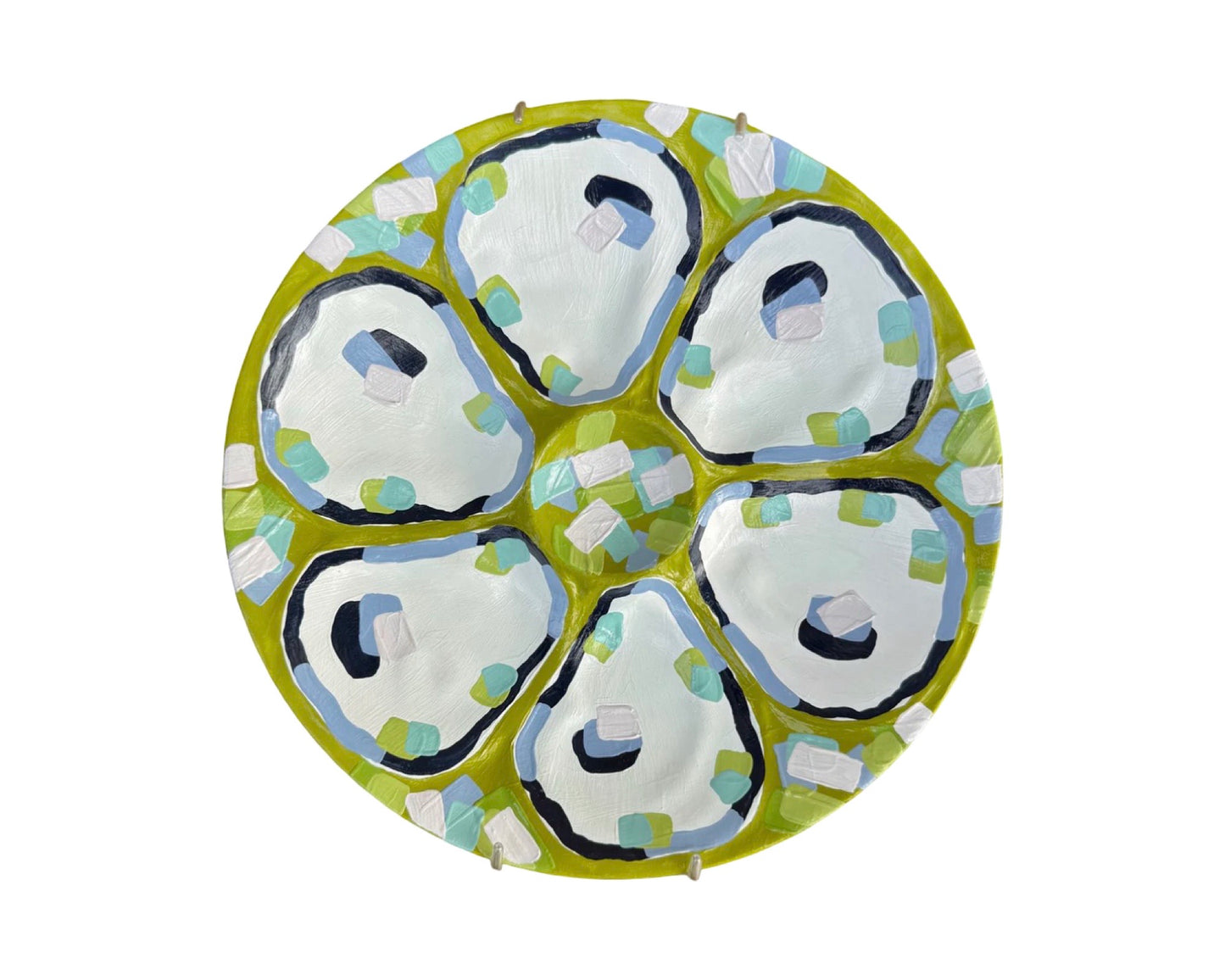 “Confetti Coast Oyster Plate- Green”