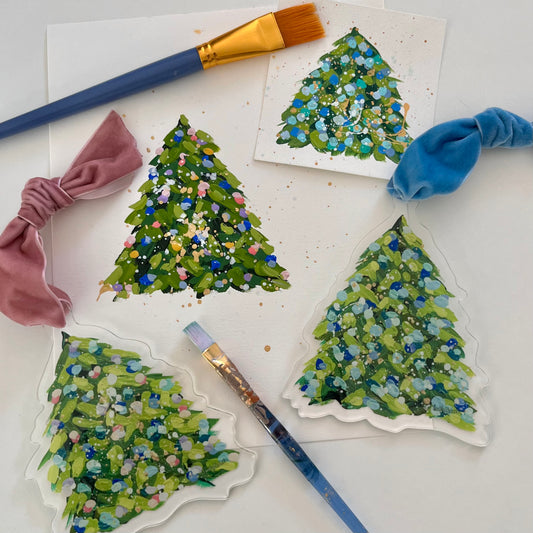 Confetti Christmas Ornament- Mauve/Pink