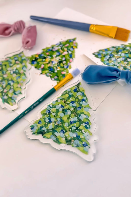 Confetti Christmas Ornament- Blue