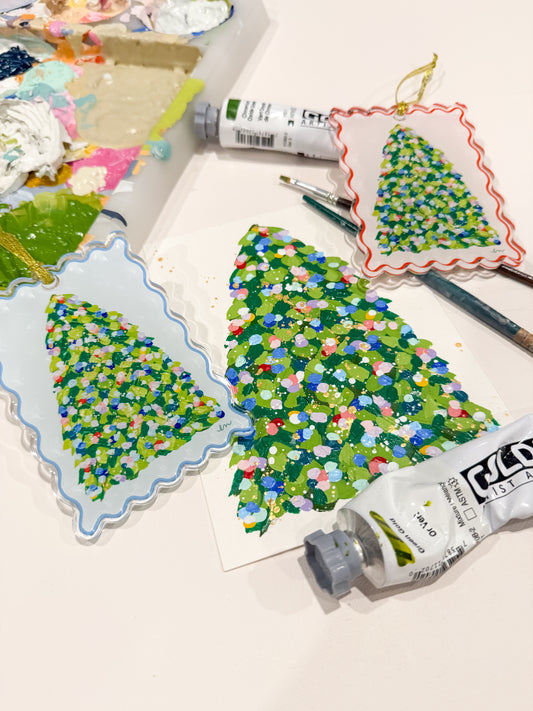 Acrylic Confetti Tree Ornaments