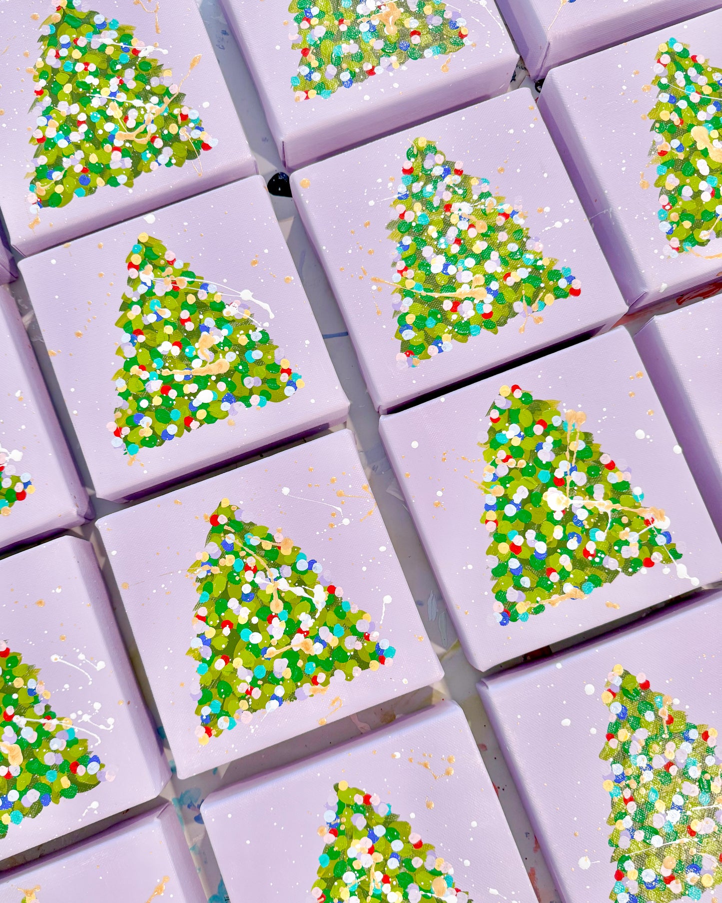 Confetti Christmas Tree- Lavender Canvas