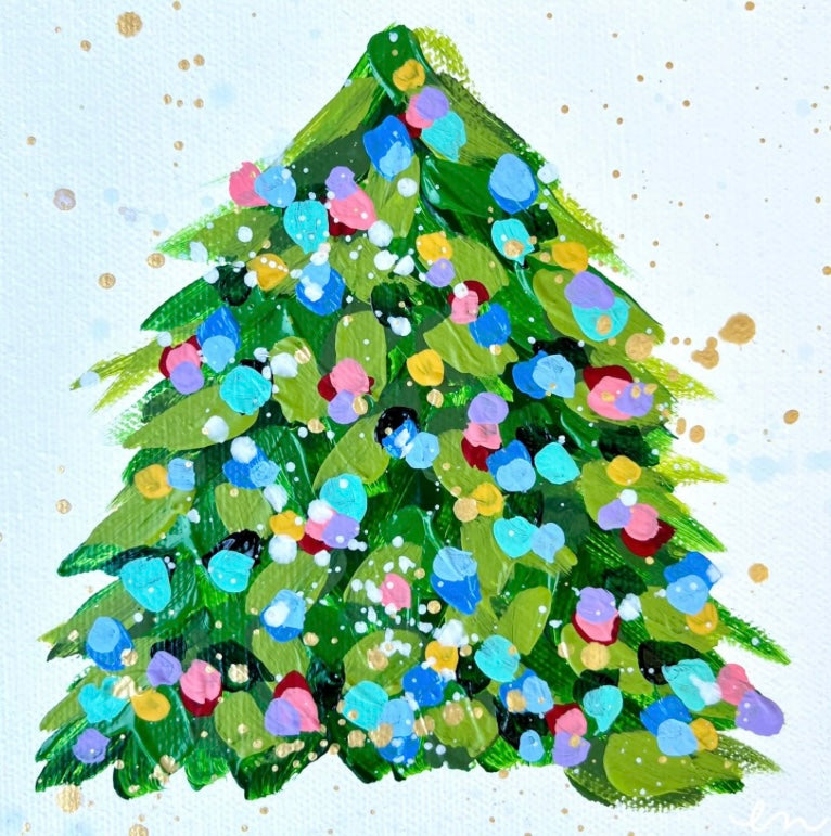 Acrylic Confetti Christmas tree Blocks