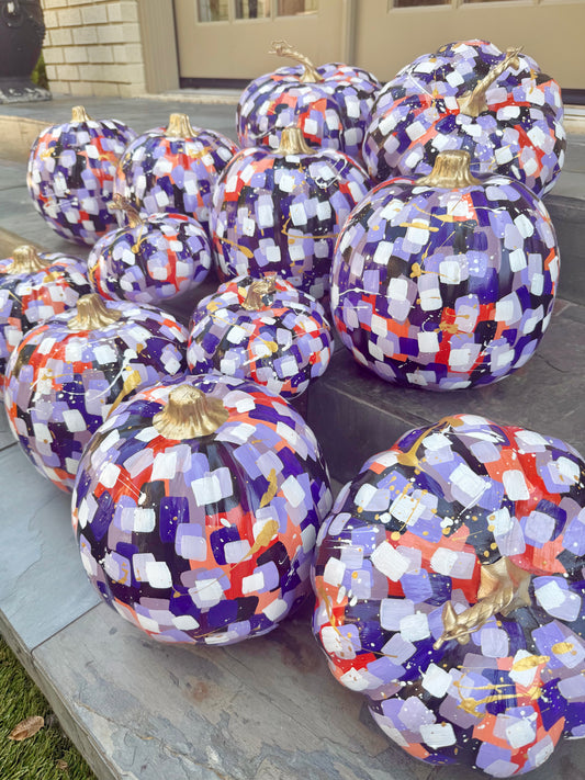 Large Round Purple & Orange Pumpkin