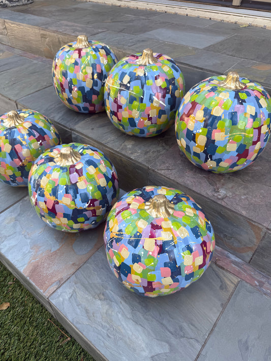 Large Round Jewel Tone Pumpkin