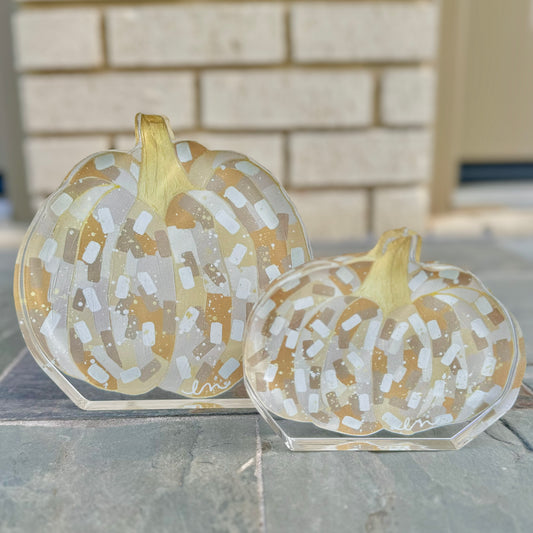 Confetti Pumpkin Acrylic Block (Neutral)