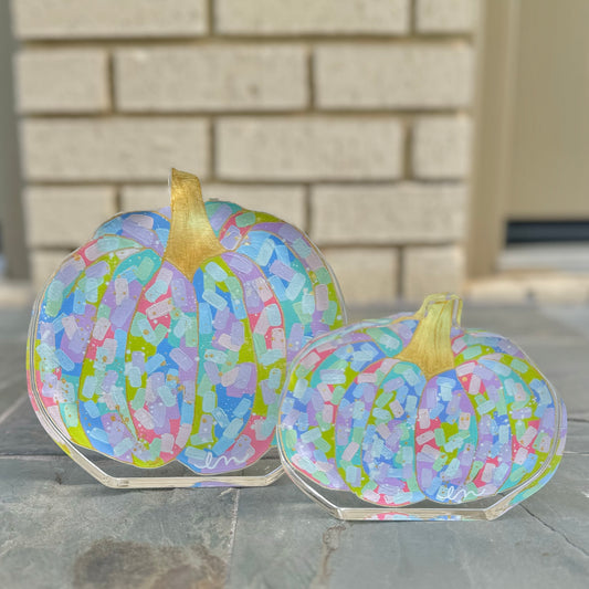 Confetti Pumpkin Acrylic Block (Pastel)