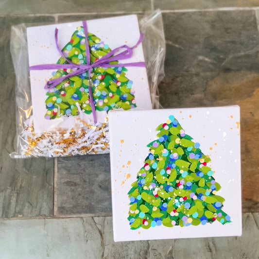 Confetti Christmas Tree- Lavender Canvas