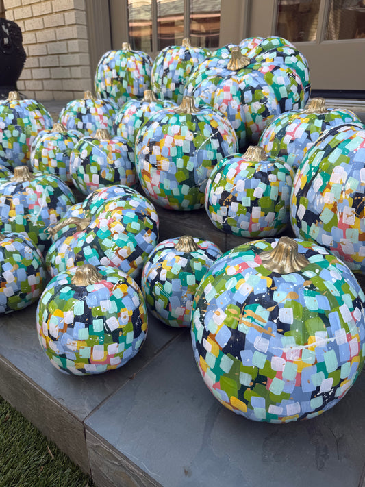 Large Wide Colorful Pumpkin