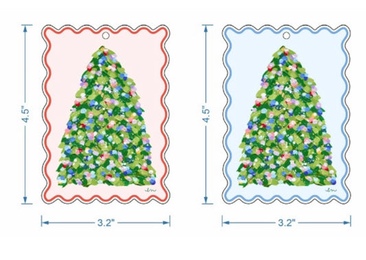 Acrylic Confetti Tree Ornaments