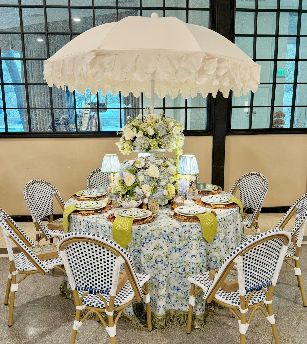 Custom Tablecloth- Blue and Green