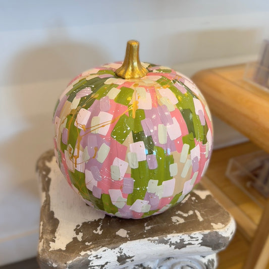 Extra Large Pink & Green Pumpkin