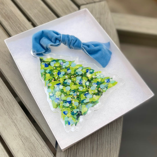 Confetti Christmas Ornament- Blue